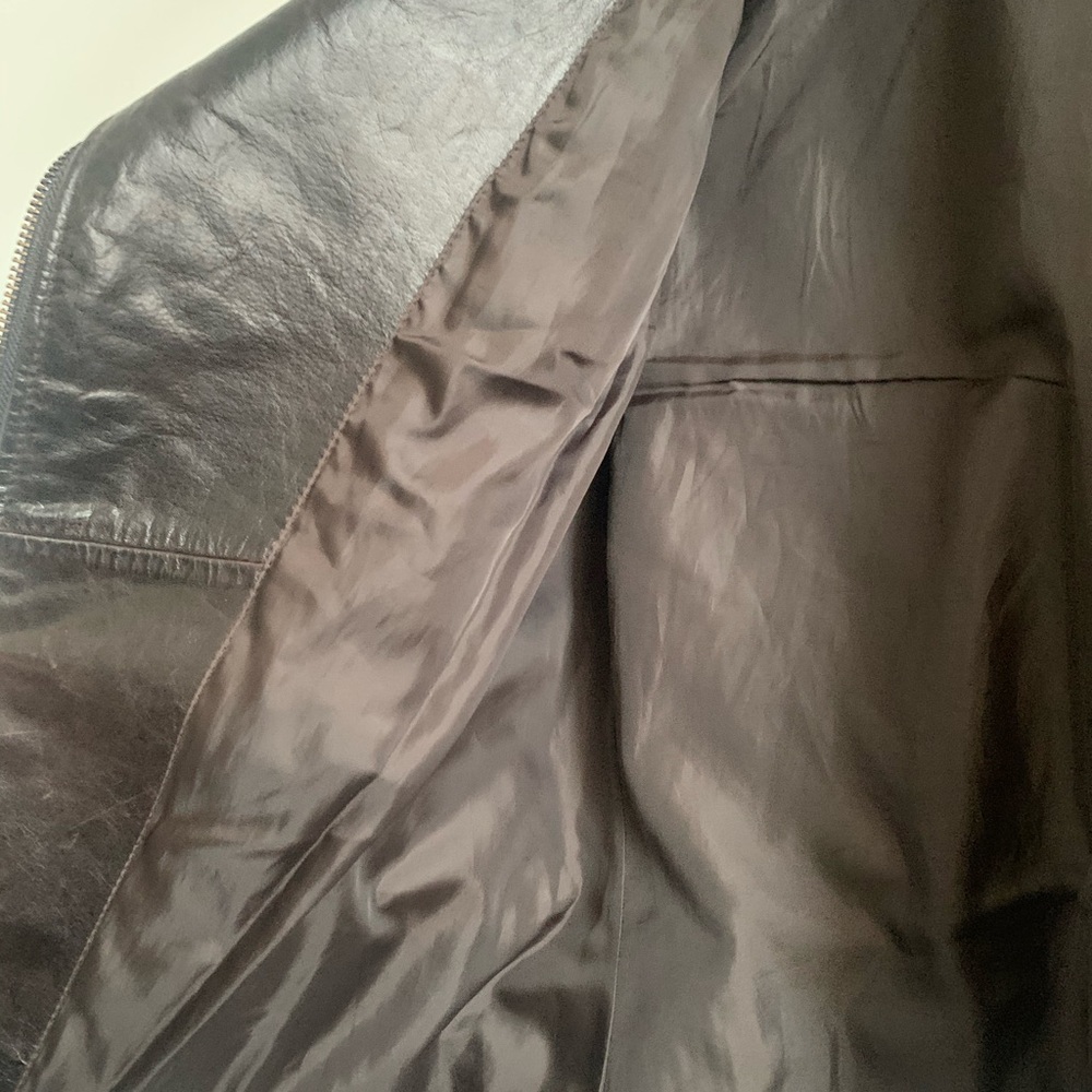 Cognac leather moto jacket Laundry by Shelli Segal - Picture 7 of 12